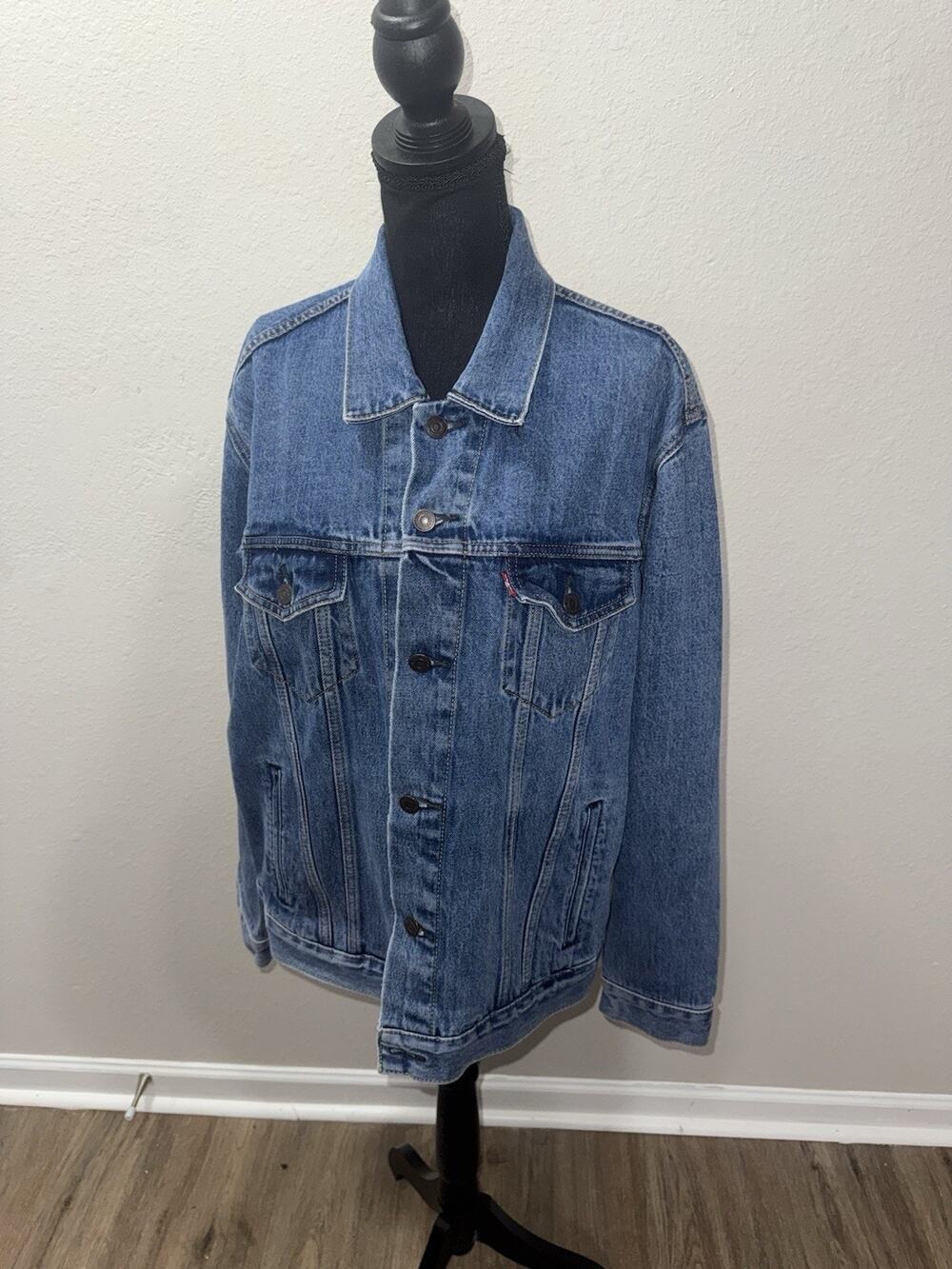 Vintage Levis Jacket Mens Large Jean Denim Trucker Blue Washed 72334 Levi